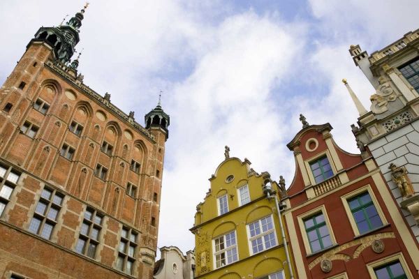 Poland, Gdansk Town Hall and rooflines